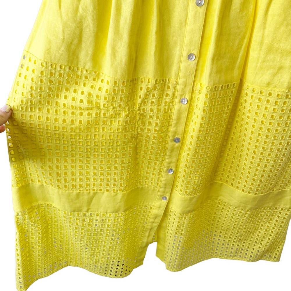 Belle Badgley Mischka Dailey Eyelet Linen Shirt Dress in Yellow
Size 4 - Picture 6 of 10